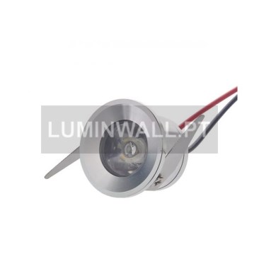 Mini Spot LED Redondo 1W 6500K Cinza